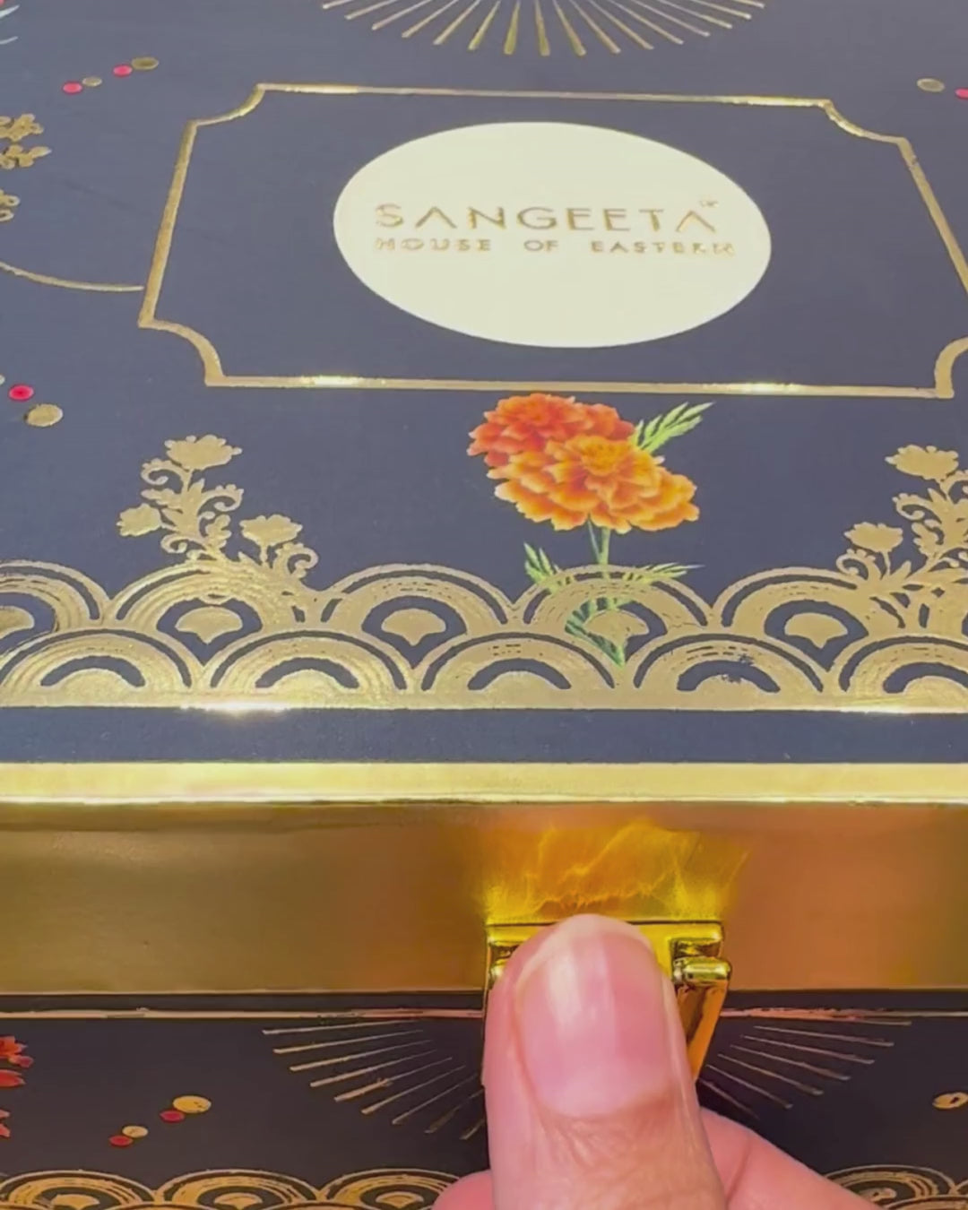 Blue Trunk Box with 9cs Sweets + Dryfruits