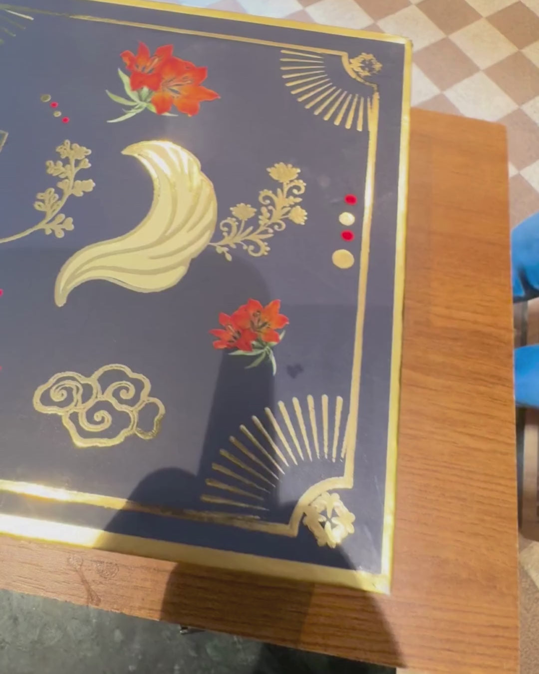 Blue Trunk Box with 9cs Sweets + Dryfruits